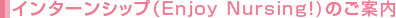 インターンシップ（Enjoy Nursing!)のご案内